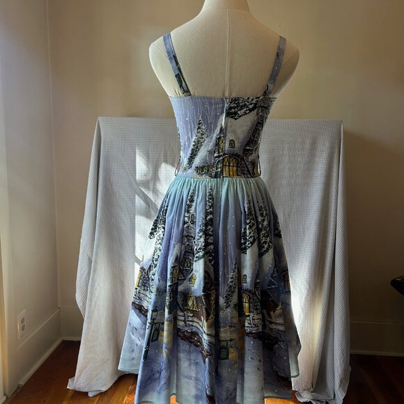 Bernie Dexter Winter Wonderland Village Scene Dress - Picture 7 of 8